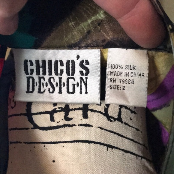 Chico’s Design Silk Blouse - Picture 4 of 4